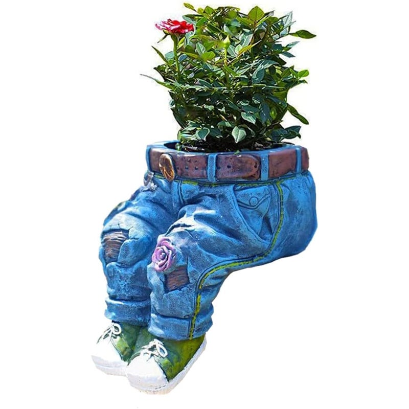Doniczka z żywicy Denim Doniczki ogrodnicze Sadzarka dekoracyjna do dekoracji trawnika na zewnątrz i wewnątrz Siedzące doniczki ogrodowe Ogród