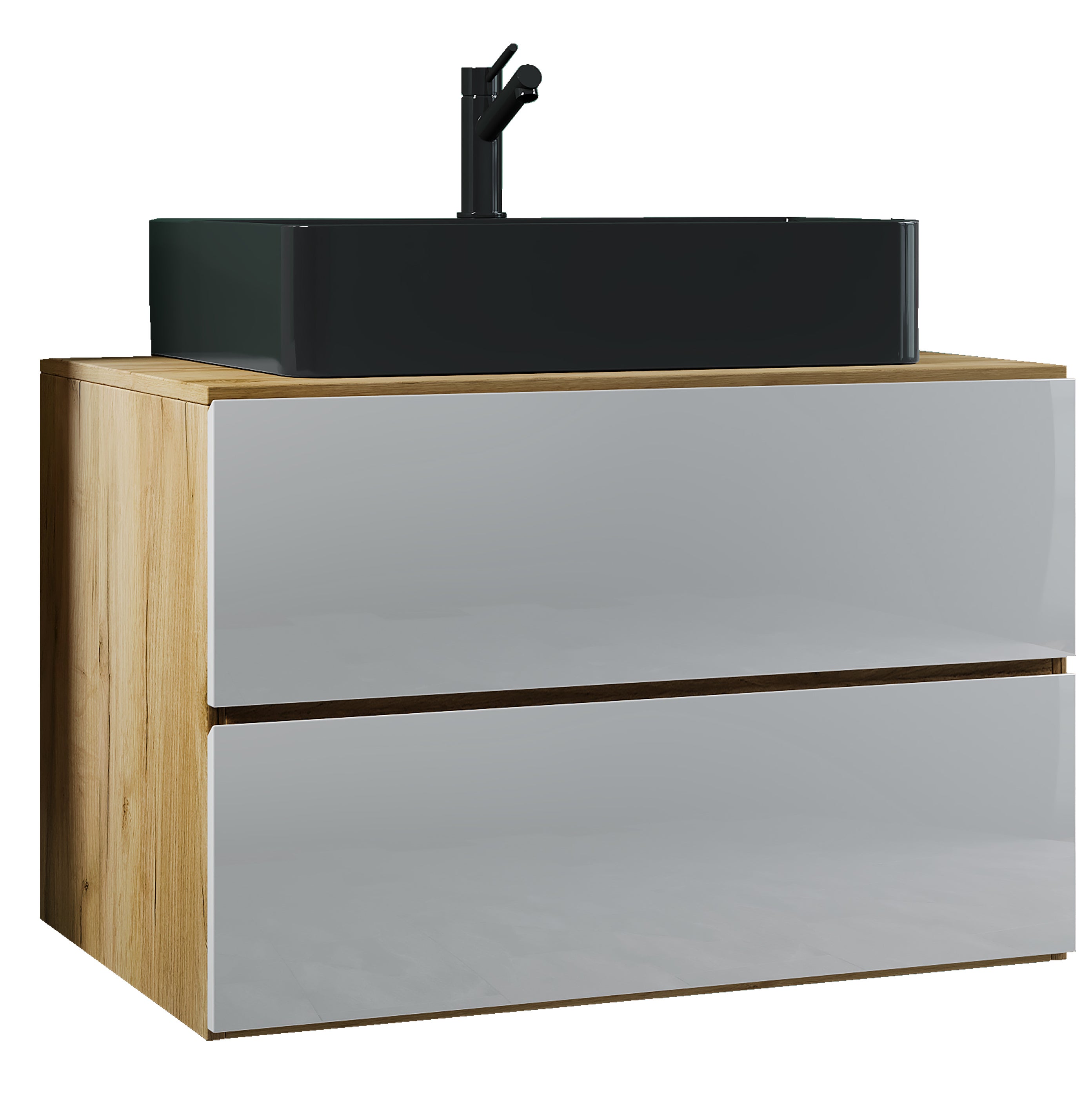 umywalka do mebli łazienkowych Lendas Dąb miodowy / Biały W. 52 x S. 80 x G. 52 cm