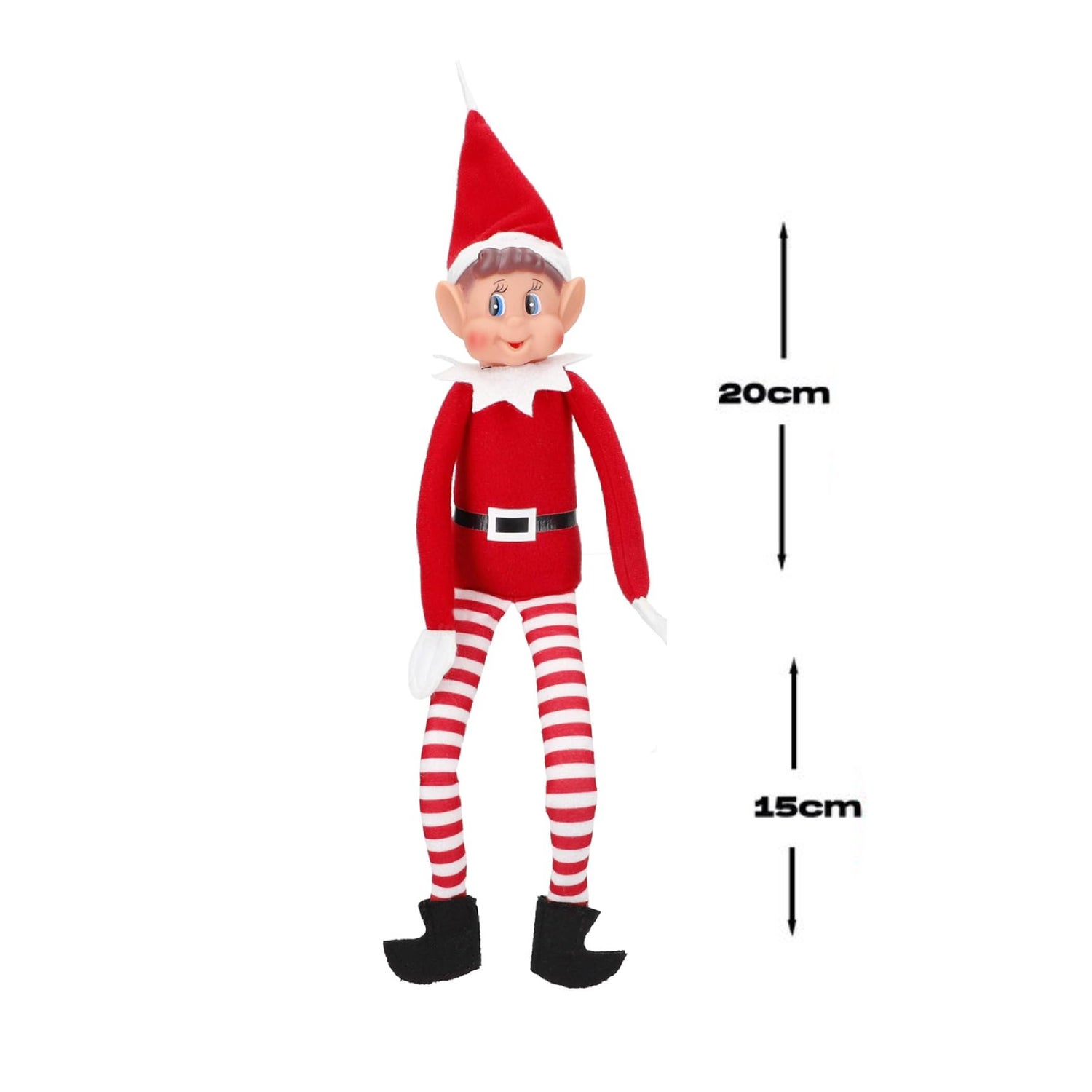 Elfo Navideño Papá Noel Elfo de Vinilo Suave de Pierna Larga con Sombrero Elfo de 35cm - 5