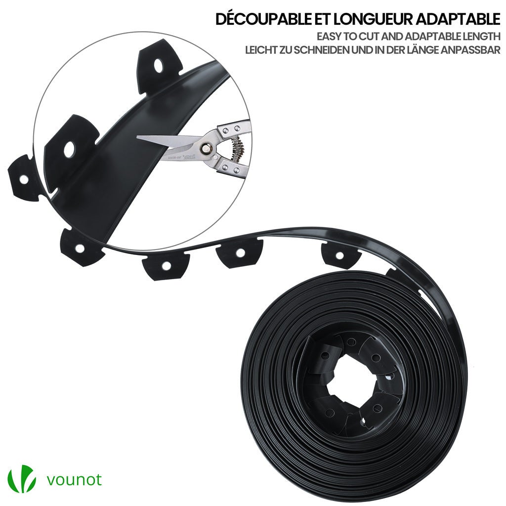 Bordure de jardin flexible en PVC 20m avec 40 piquets - hauteur 5cm - noir - VOUNOT® - 5