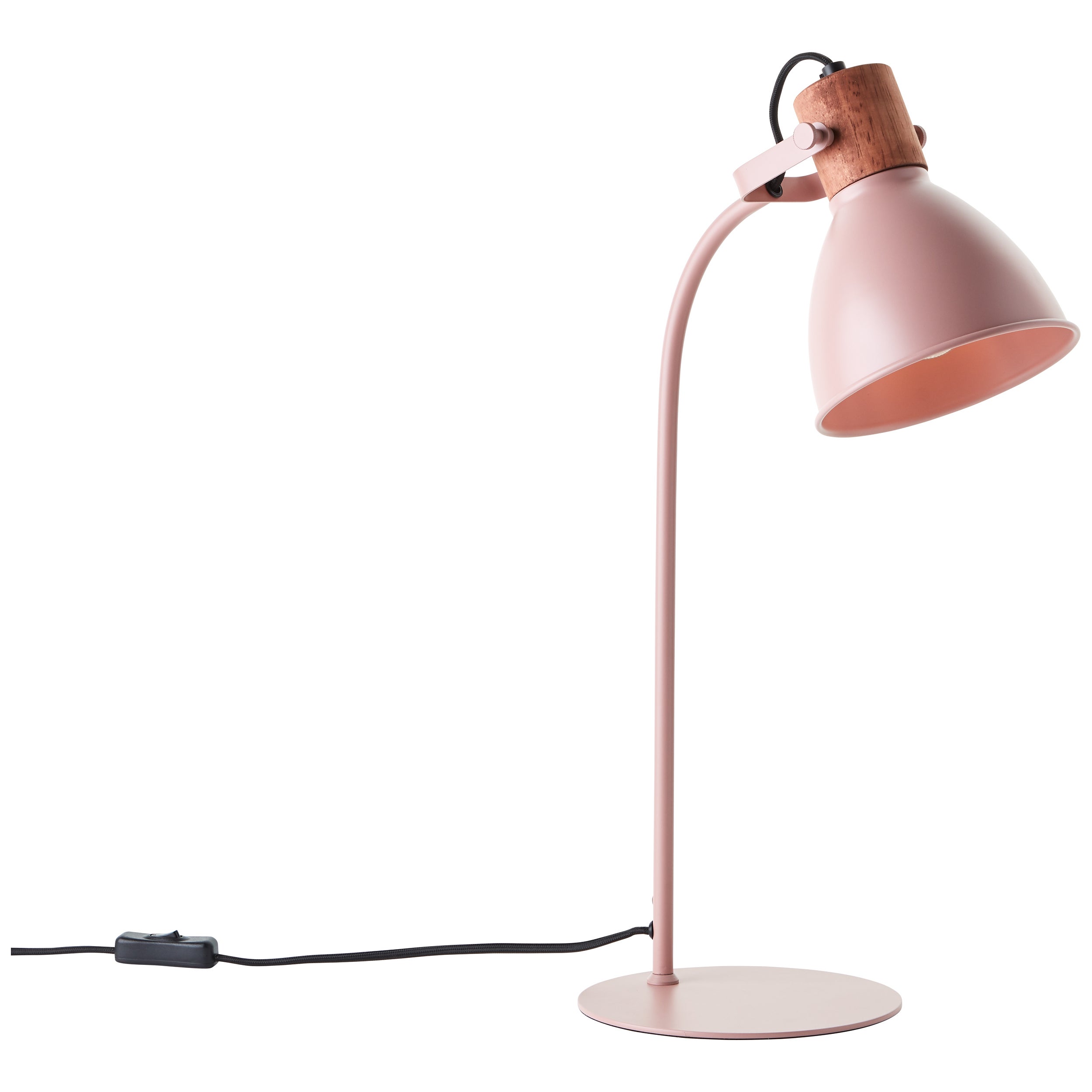 Brilliant Erena lampa stołowa 52cm jasnoróżowy metal/drewno włącznik sznurkowy 1x A60, E27, 40 W, pasuje do zwykłej żarówki (brak w zestawie) - 5