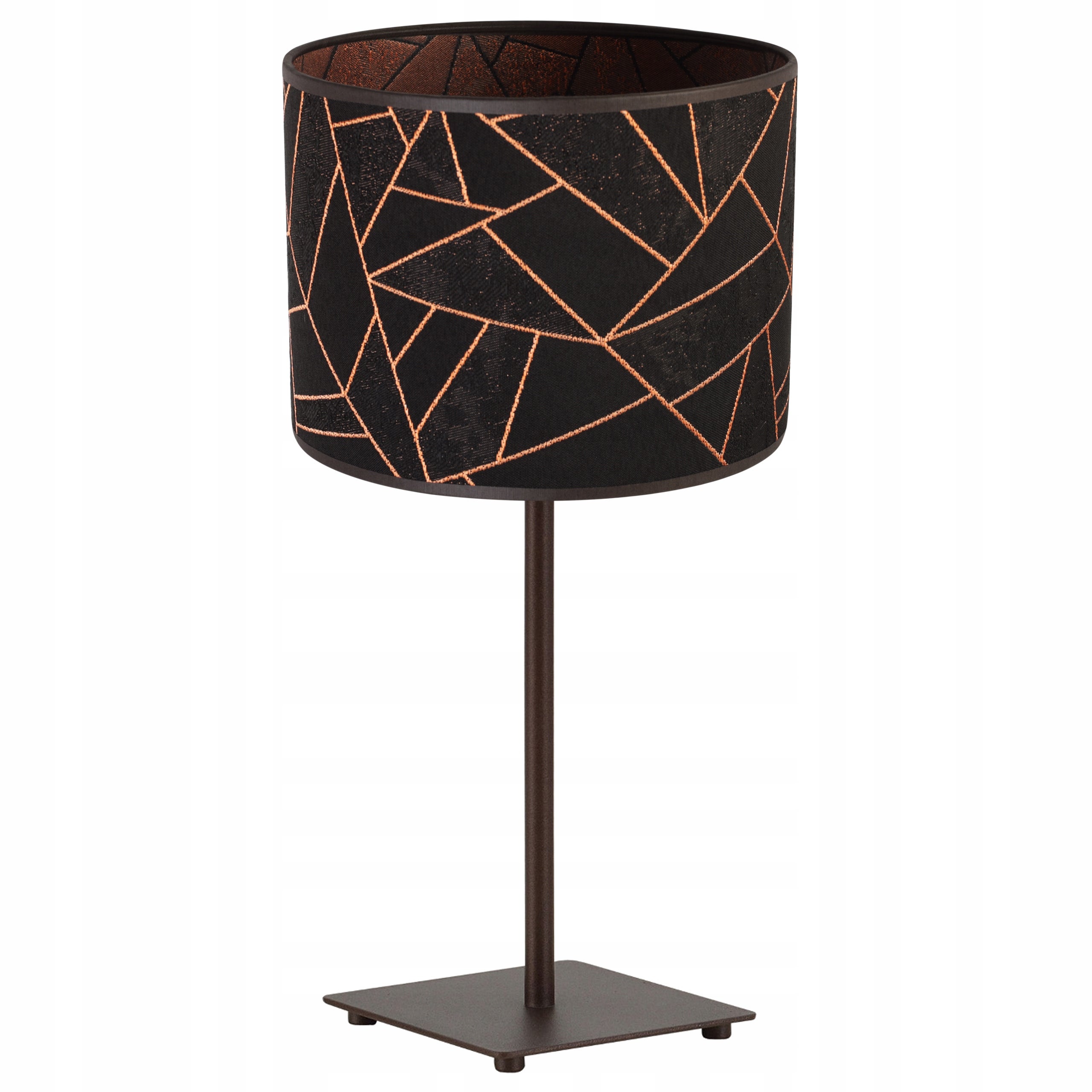 Lampa nocna stołowa Werona Gia 1xE27 klosz owalny wzorzysty czarny/miedziany Light Home LH