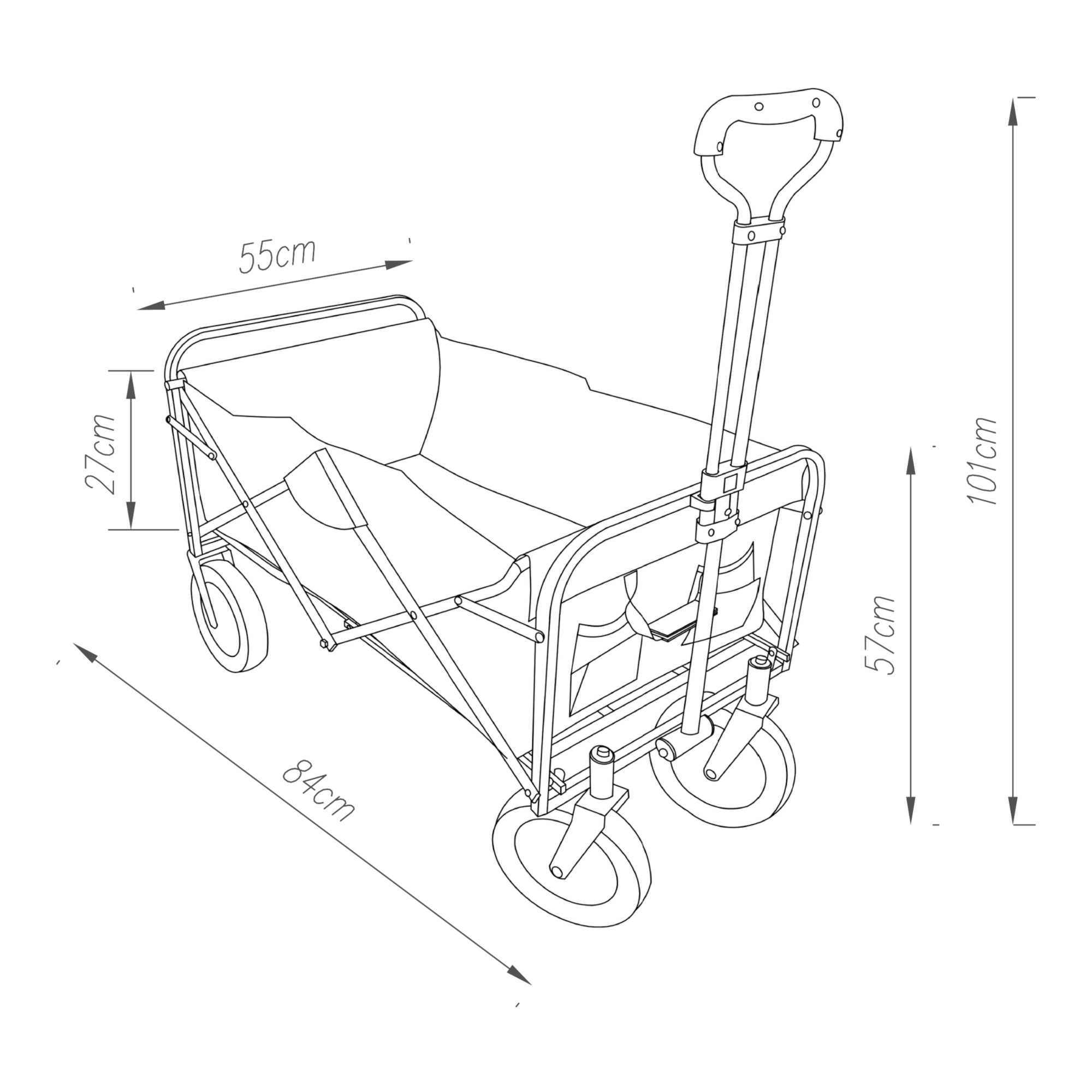 Chariot de jardin Stenlille pliable capacité de charge 80 kg noir pro.tec - 2