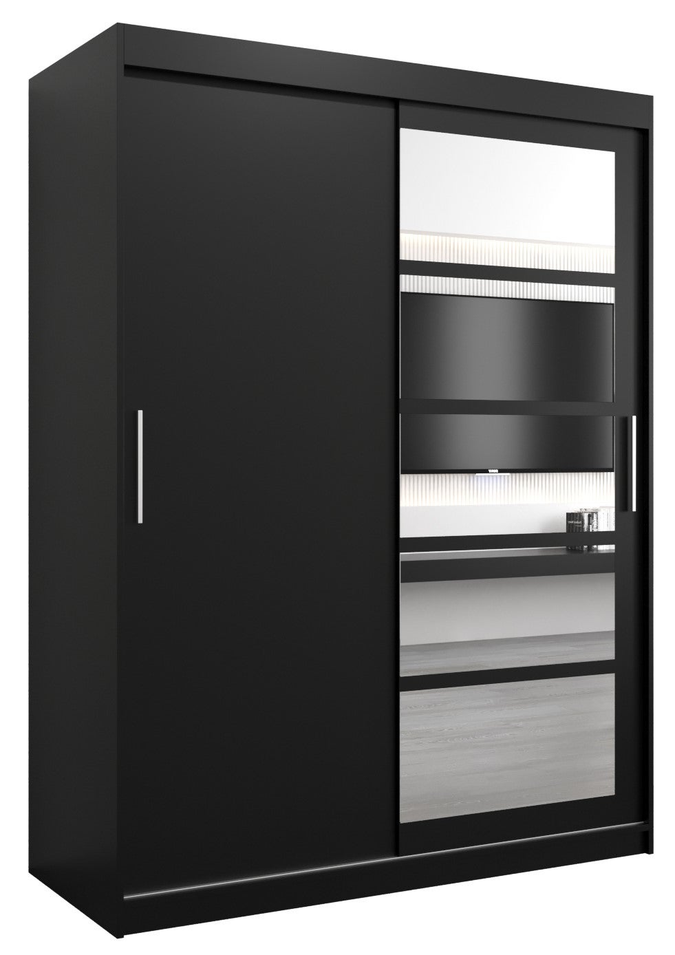 Szafa przesuwna garderoba ROMA 1 150 x 62 x 200 cm Czarny - Abiks Meble