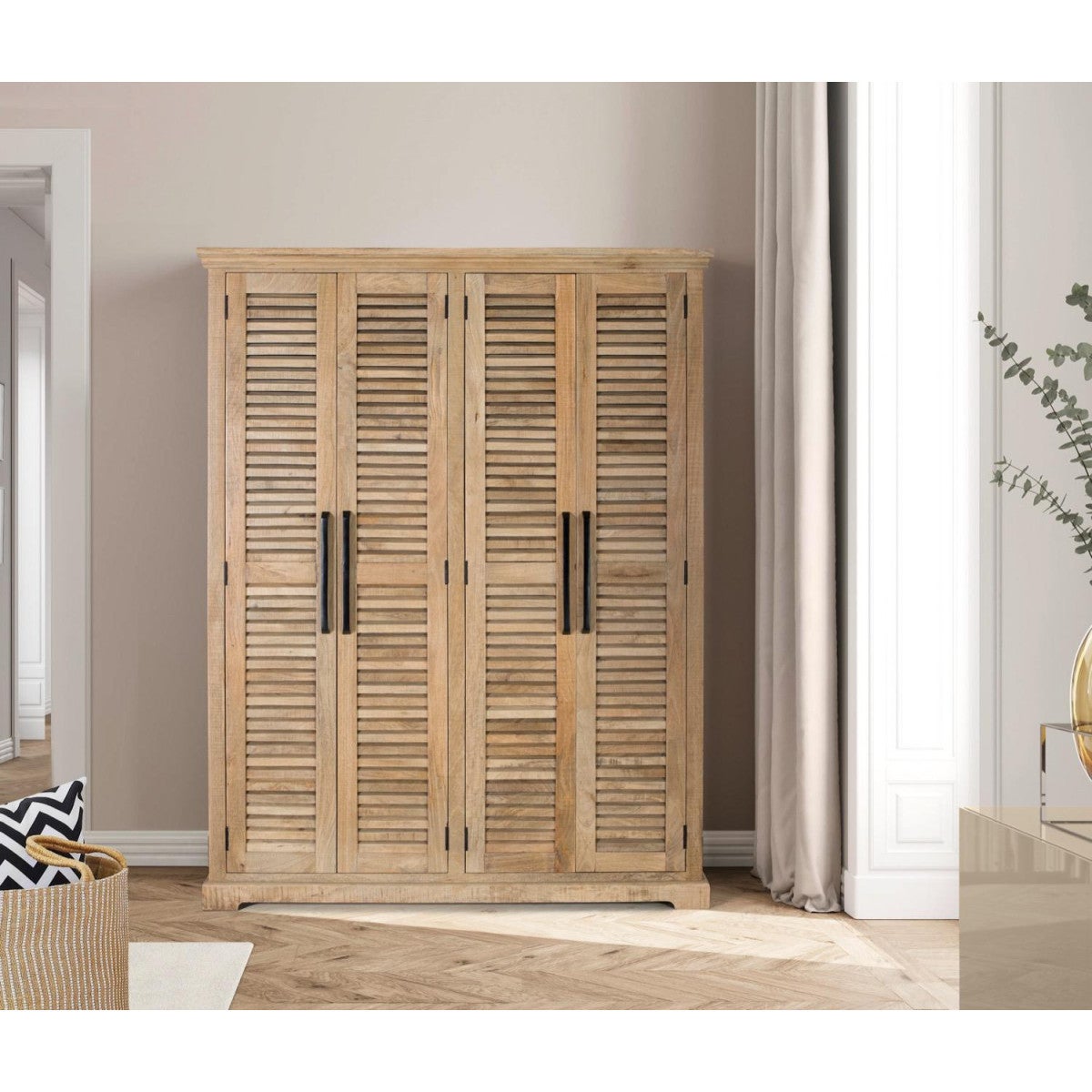 Szafa z drewna mango 150 cm, styl rustykalny, współczesny - 190x150x50 GYC - 8