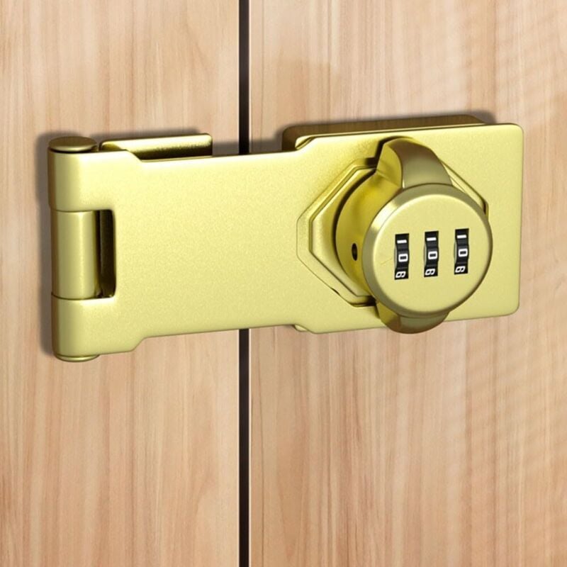 Lucchetto a combinazione in acciaio inossidabile con viti - oro - 4,5 pollici, due fori - 2