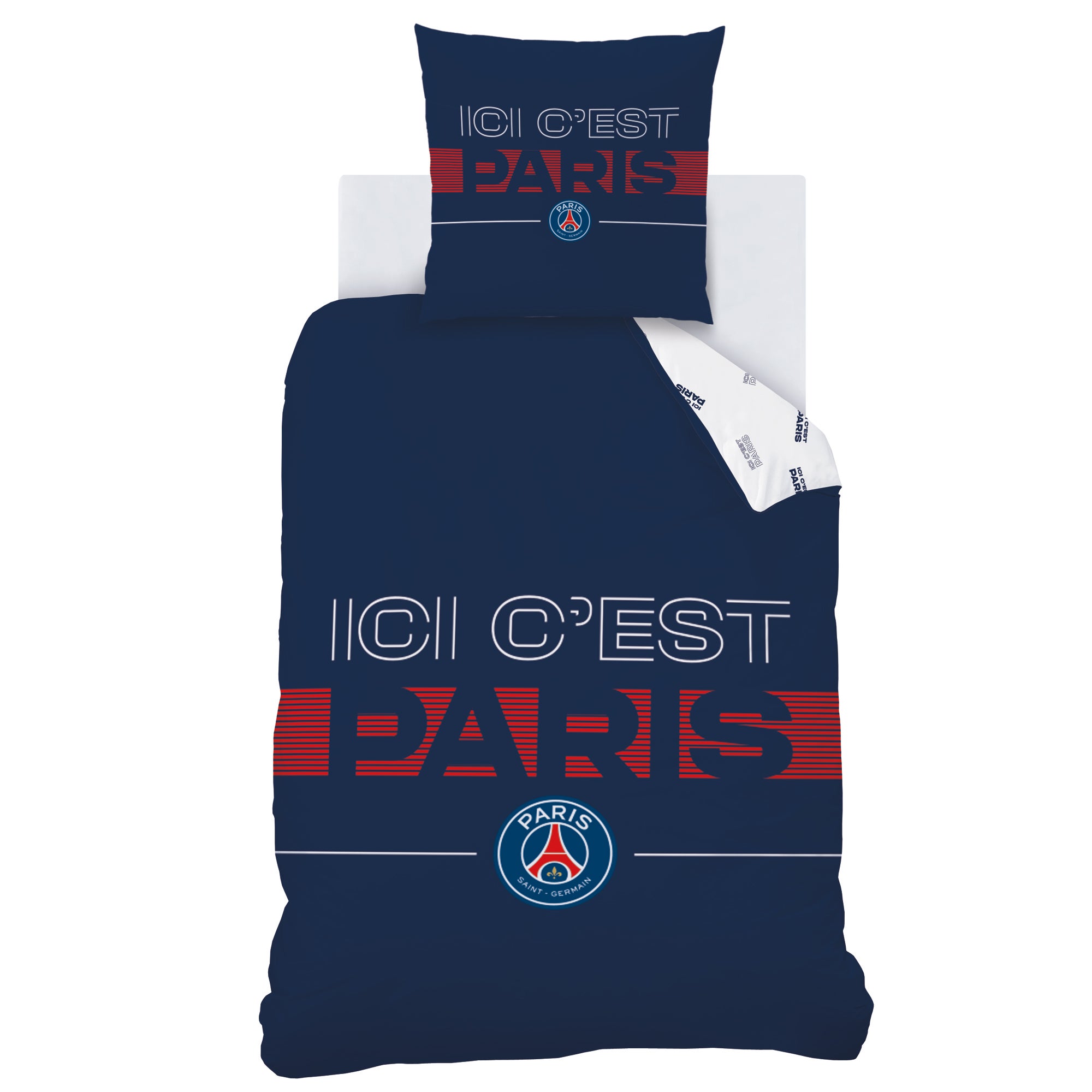 Parure de lit imprimée 100% coton, PSG DEVISE - 3
