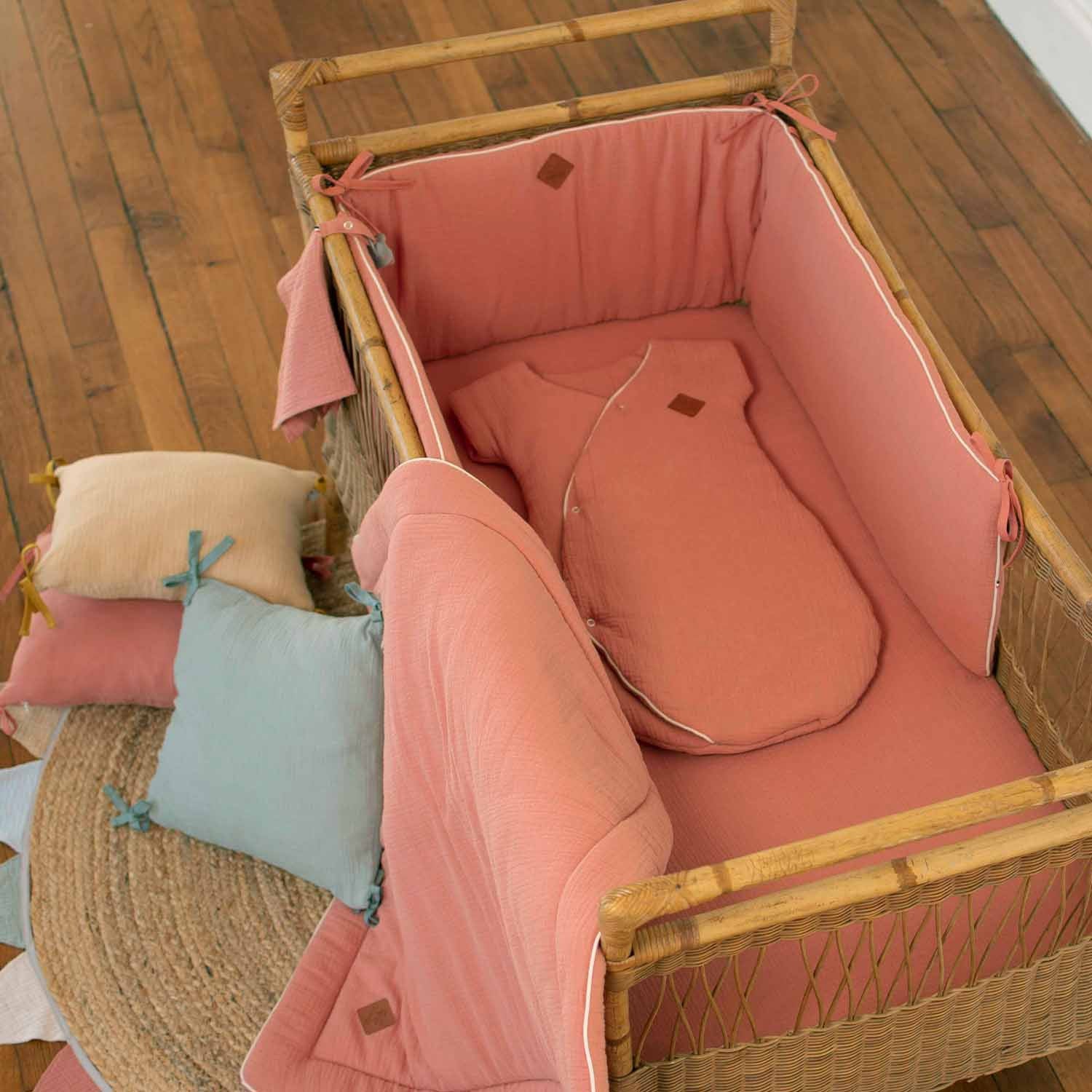 Drap housse uni en gaze de coton - 6