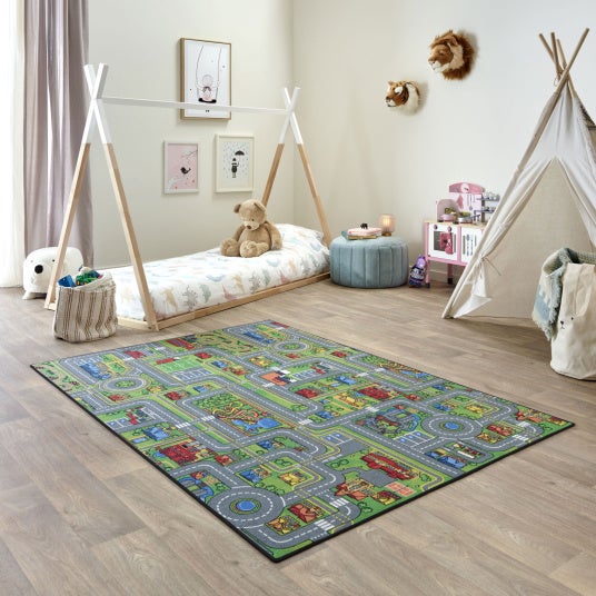 Tapis de jeu enfant - Circuit de voiture - Ville - 120 x 170 cm - 2