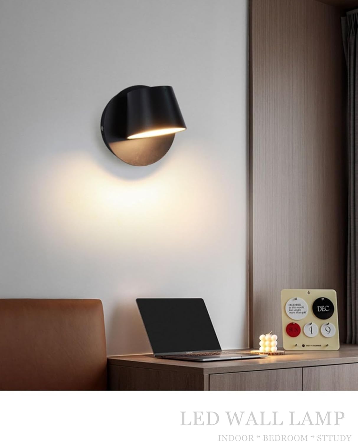 Noire Applique Murale Interieur 8W Appliques Murales LED Avec Angle de Faisceau 3000K Blanc Chaud Lampe Murale Etanche IP65 Applique LED pour Salon Ch - 4