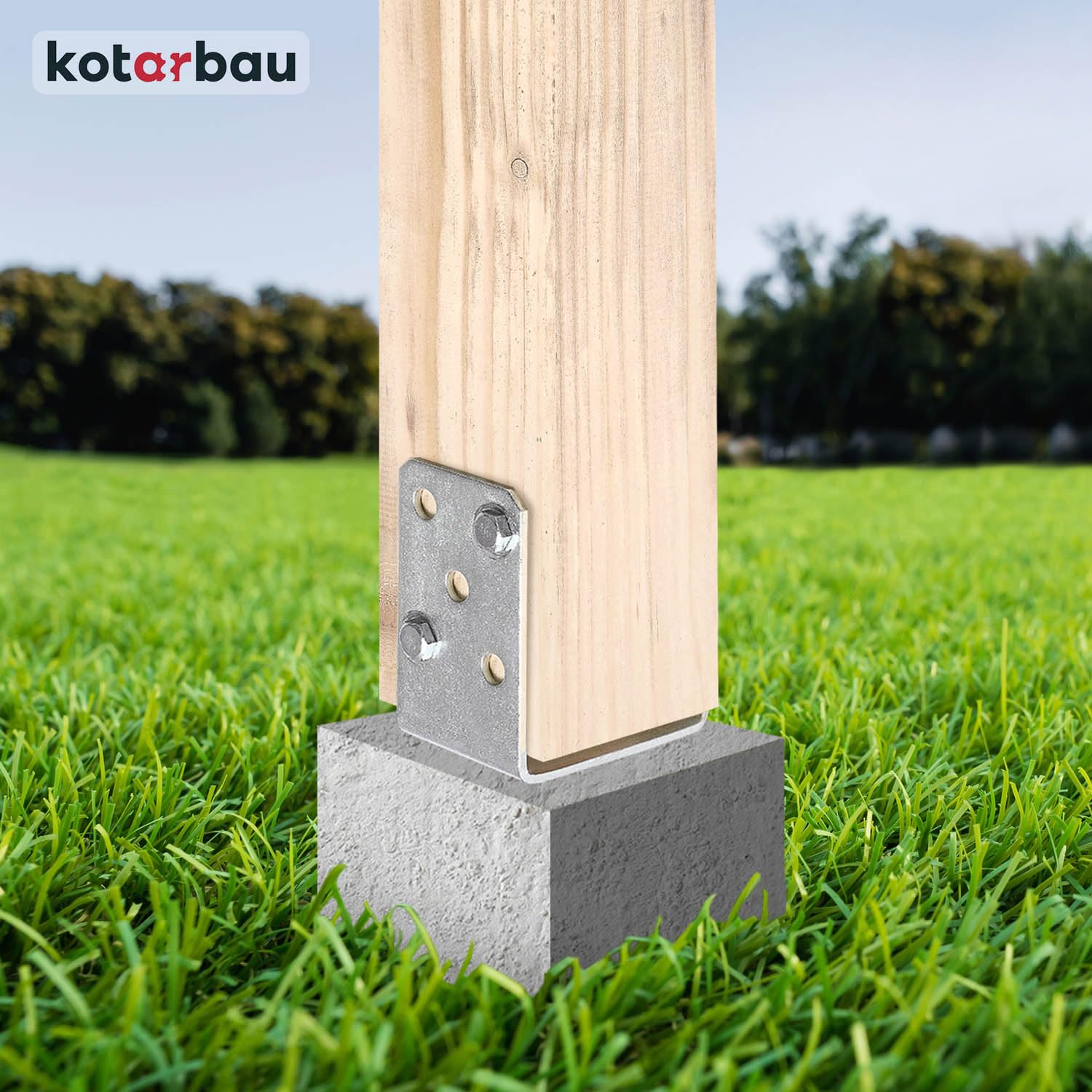 Support de poteau en U à visser 150 mm, galvanisé à chaud, la solution parfaite pour assembler différents éléments, argenté - KOTARBAU - 7