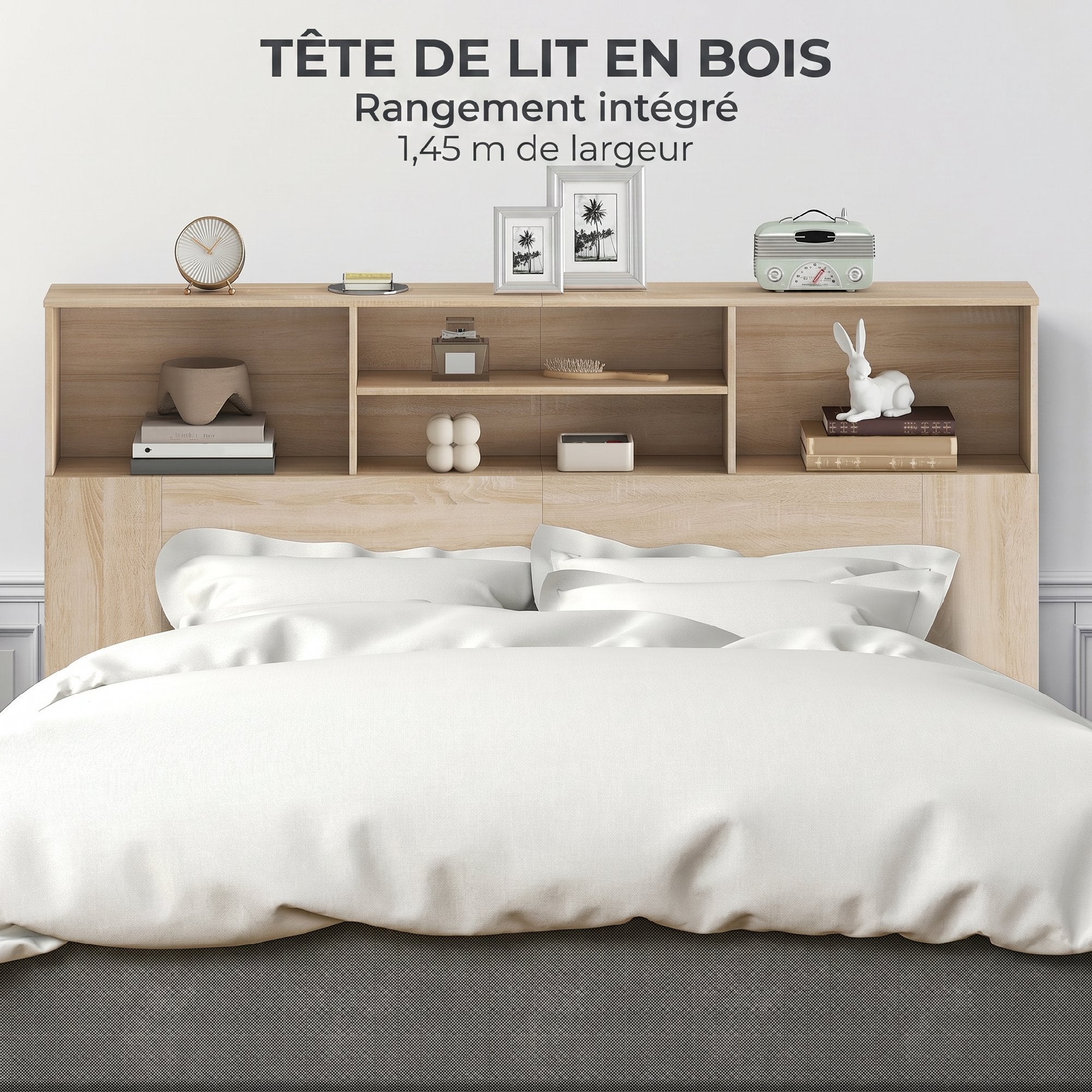 Tête de lit sur pied panneaux de particules HOMCOM - 6