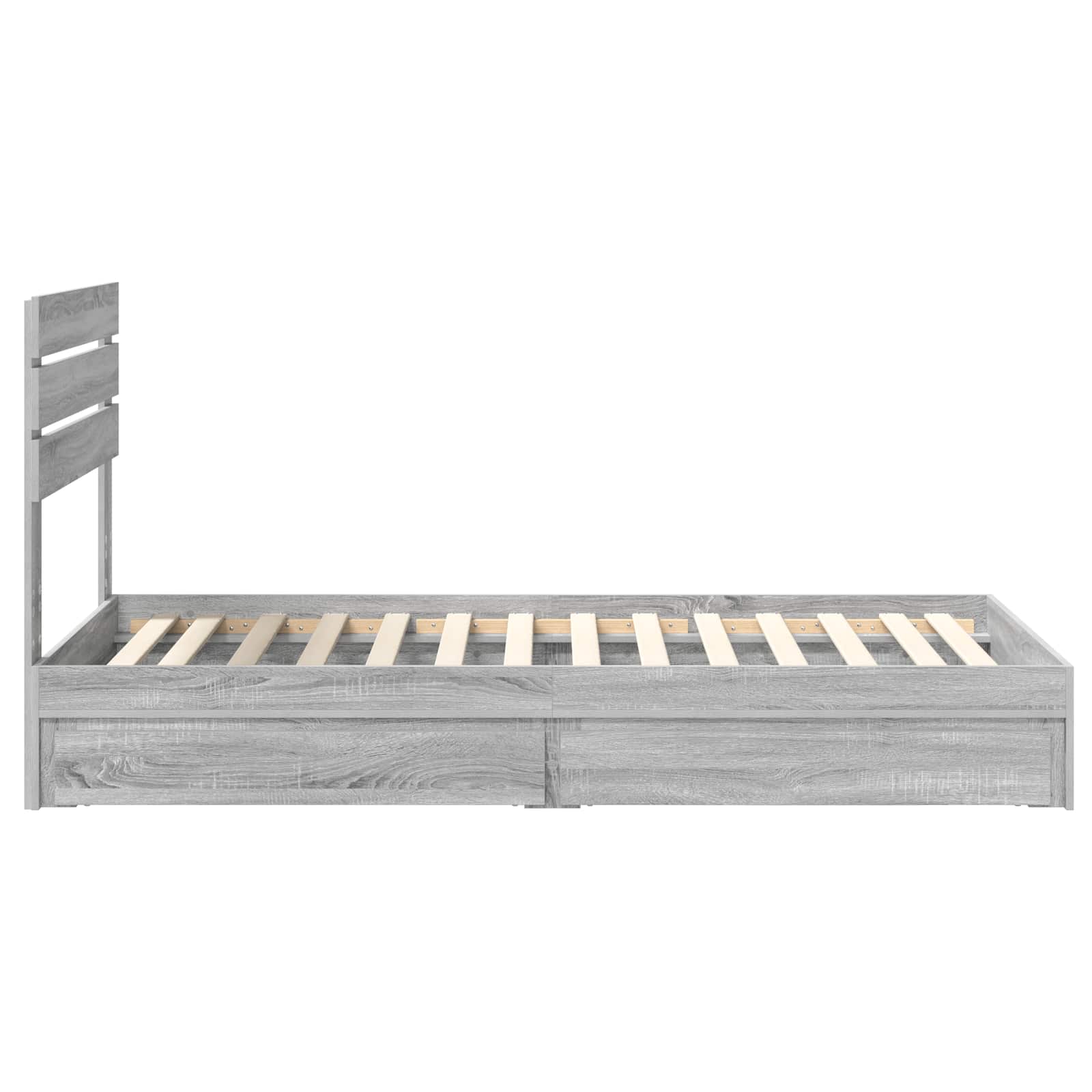 Lit de rangement Gris 90 x 200 cm Panneau de bois - 9