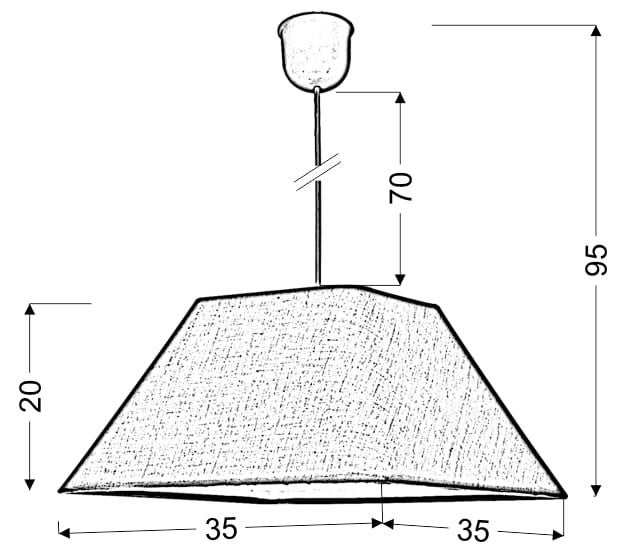 Lampa sufitowa Robin biało-żółta 1xE27x60W wym: 95 x 35 x 35 cm tkanina Candellux - 2