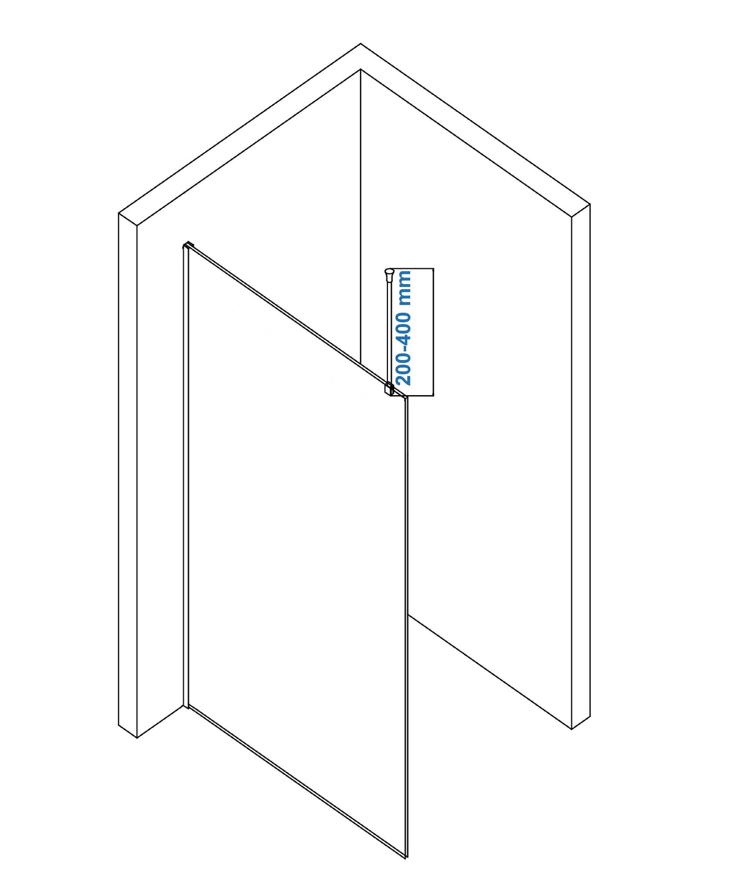 BERNSTEIN - Barre de fixation plafond pour paroi douche à l'italienne épaisseur 8 à 10 mm- Chrome - 3