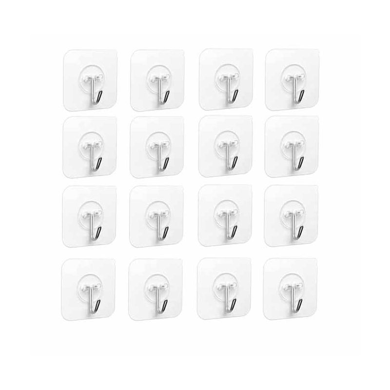 Haczyki samoprzylepne - 18 sztuk Przezroczyste haczyki samoprzylepne 5 kg (maks.), Do zawieszania w łazience, kuchni, na suficie, do powieszenia