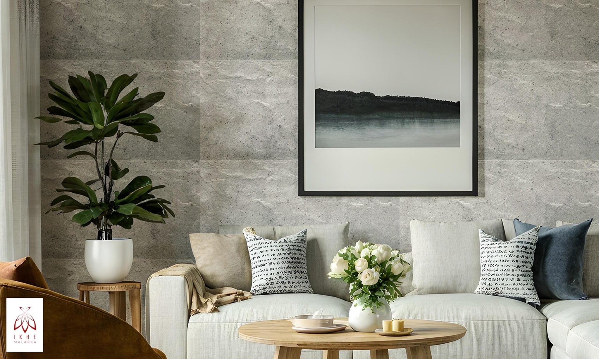 Panneau mural 3D en polystyrène XPS effet béton gris foncé – Revêtement mural et plafond imitation béton – 3 mm – 100x50 cm – 0,5 m² 1 pièce – 108151 - 2