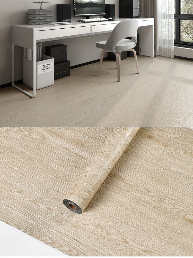 Rouleau de revêtement de sol en vinyle autocollant 15,74 x 118,11 pouces, revêtement de sol en grain de bois, imperméable - 5