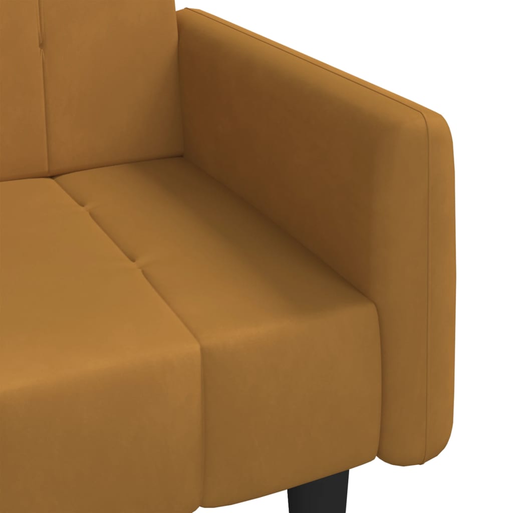 Canapé-lit | Lit simple | Canapé convertible à 2 places marron velours CFW36147 - 9