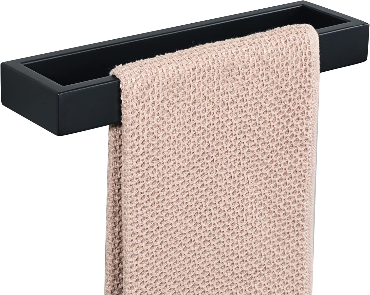 Wieszak na ręczniki łazienkowe, ścienny, matowoczarny, ze stali nierdzewnej SUS304, ścienny, 26 cm długości