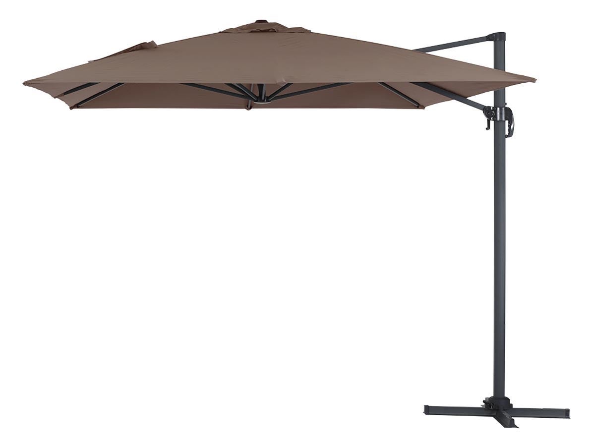 Parasol ogrodowy "Sun 4" - Z aluminium - Prostokątny - 3 x 4 m - Szaro-brązowy