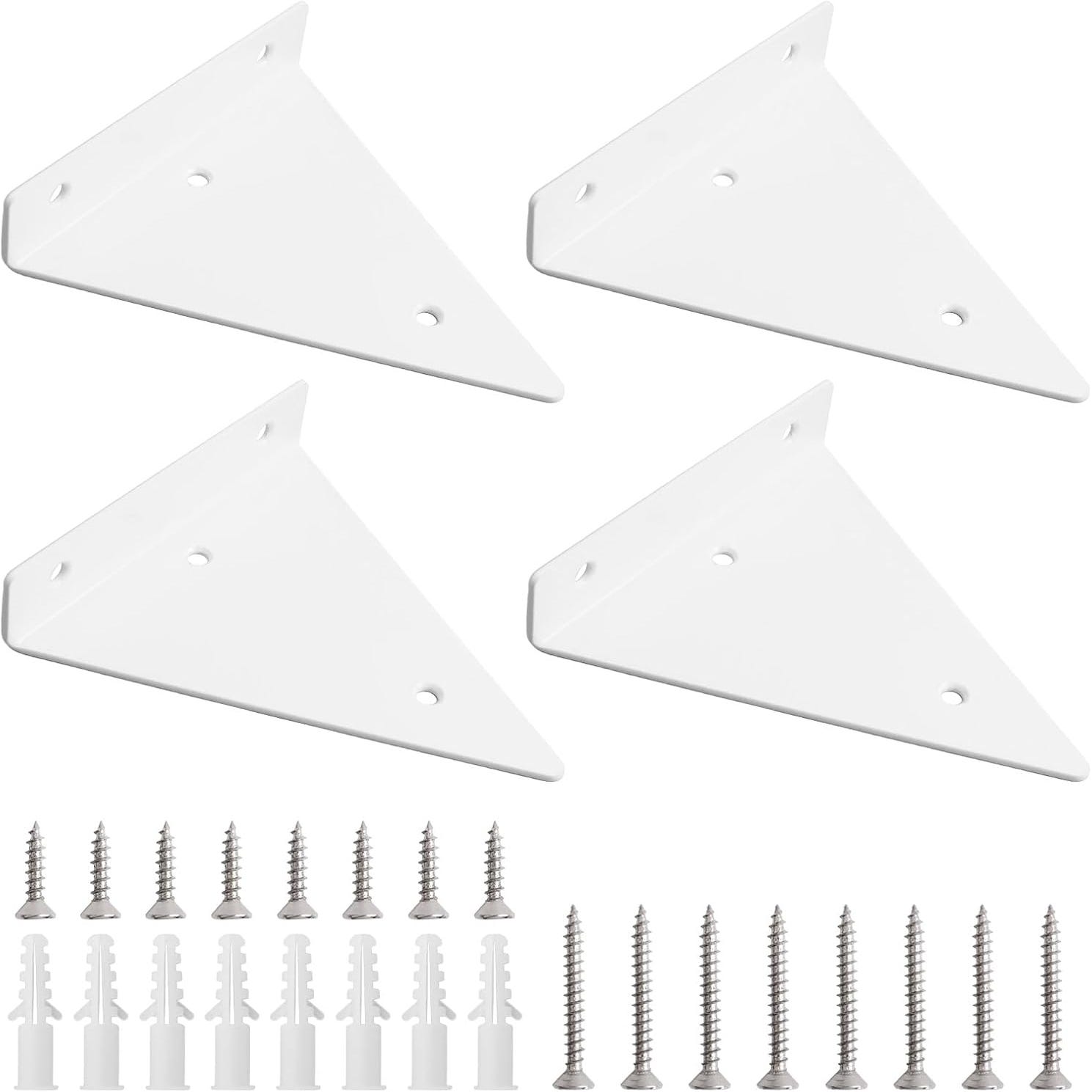 Supports D'étagère Flottante Invisibles En Acier Inox - 15,2 Cm, Blanc - Charge Jusqu'à 50 Kg - Facile à Installer