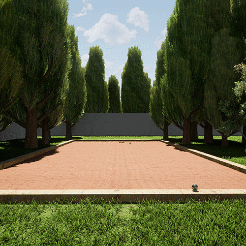 Kit terrain de pétanque rose 50m² - 5