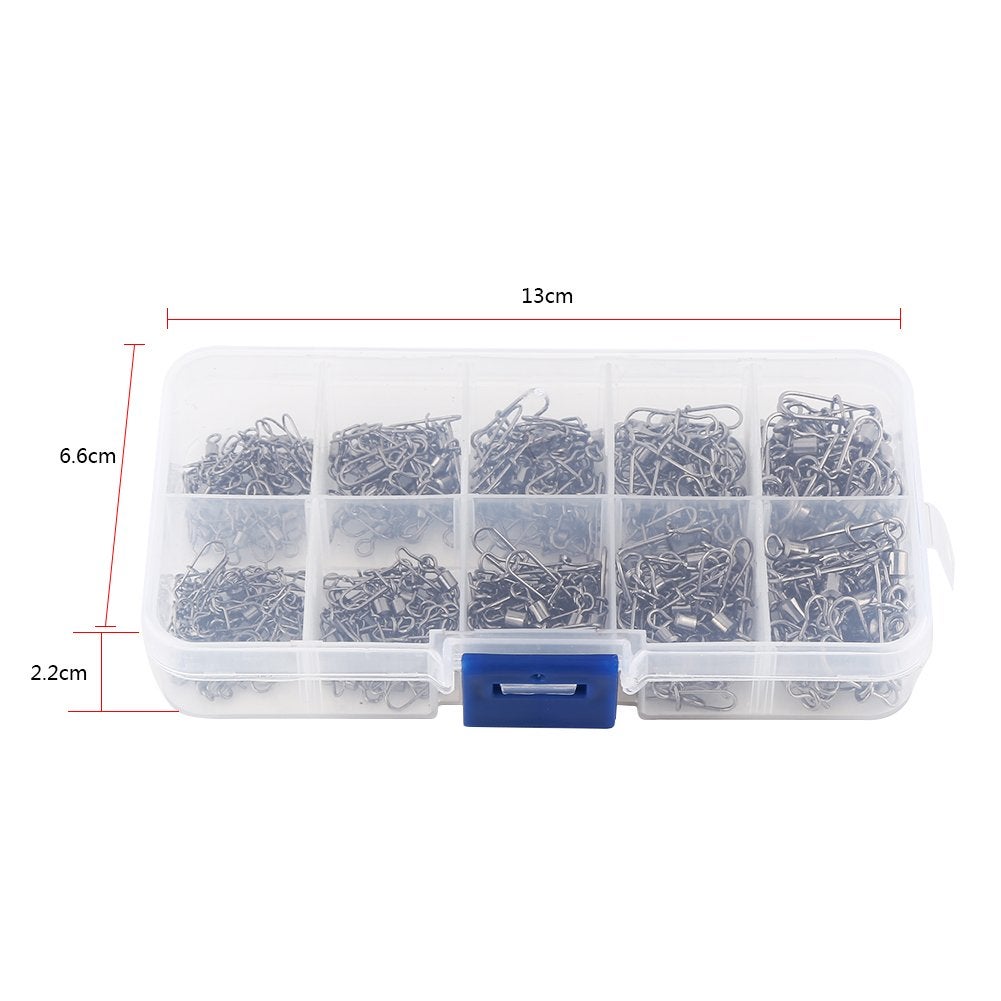 Lot De 100 Émerillons De Pêche Acier Inoxydable Haute Résistance - Taille #4 (35 Kg) - Rotation 360°