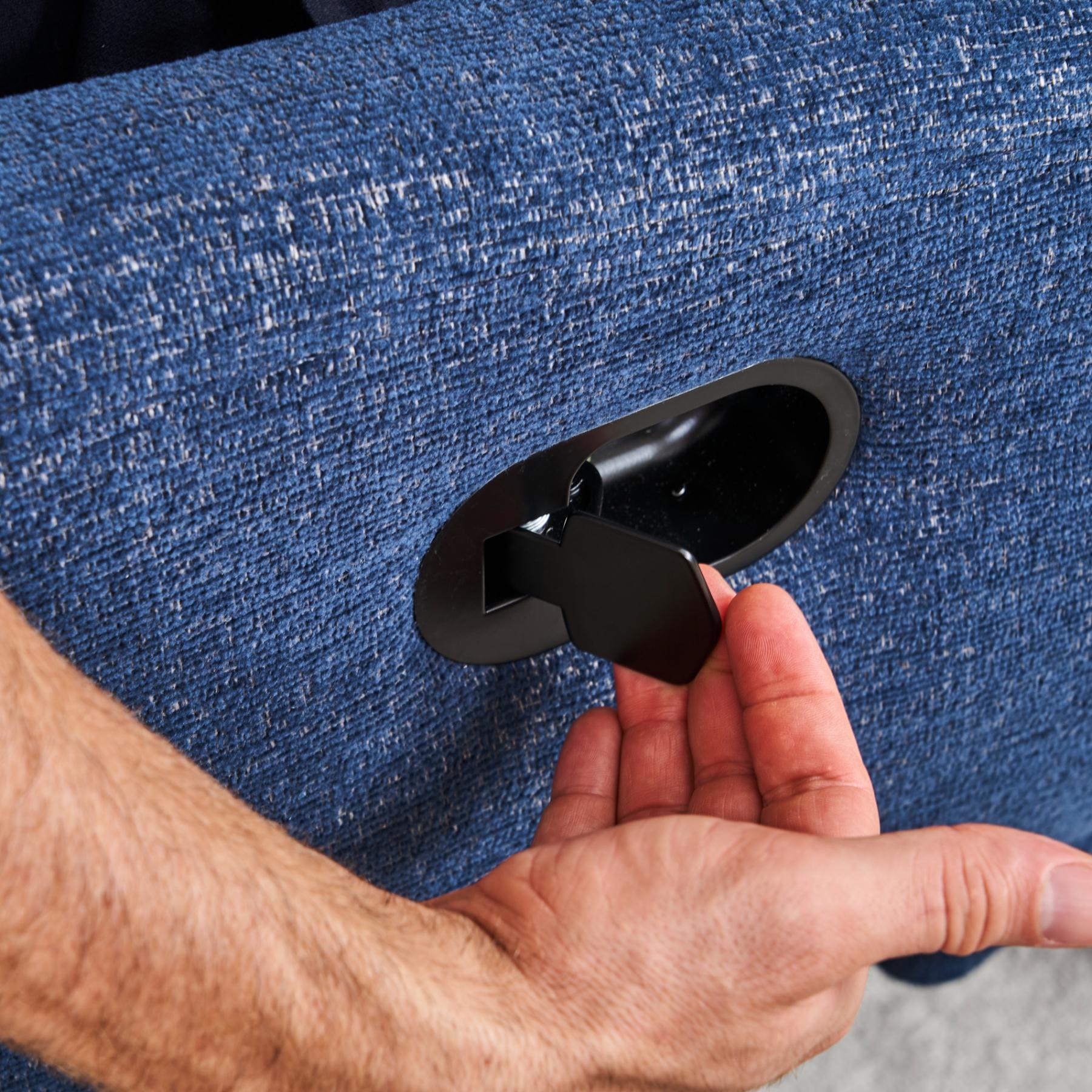 Fauteuil relax avec fonction inclinable, tissu chenille confortable, fauteuil pivotant 360° avec repose-pieds, moderne pour salon - 5