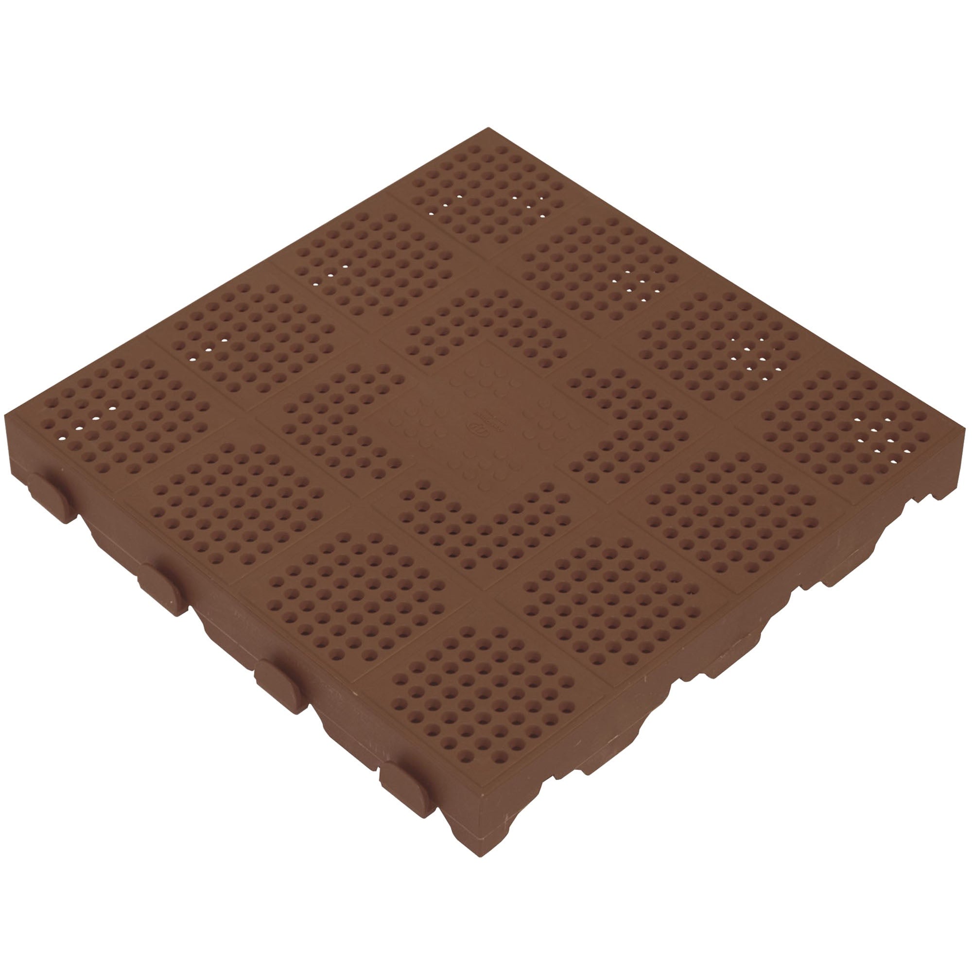 Pack de 6 dalles de sol extérieur en nid d'abeille en plastique mesurant 39x39x4,8 cm. Superficie totale 0,9m² COMBI - Marron - 4