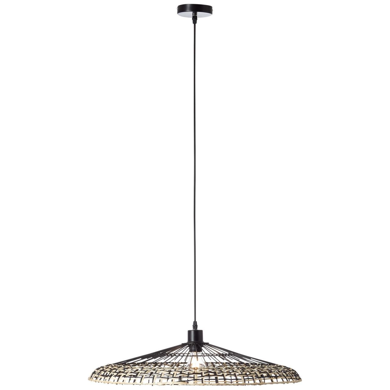 Brilliant lampa sufitowa Sandros 31cm czarny/szkło metal/drewno czarny 2x D45, E14, 40 W
