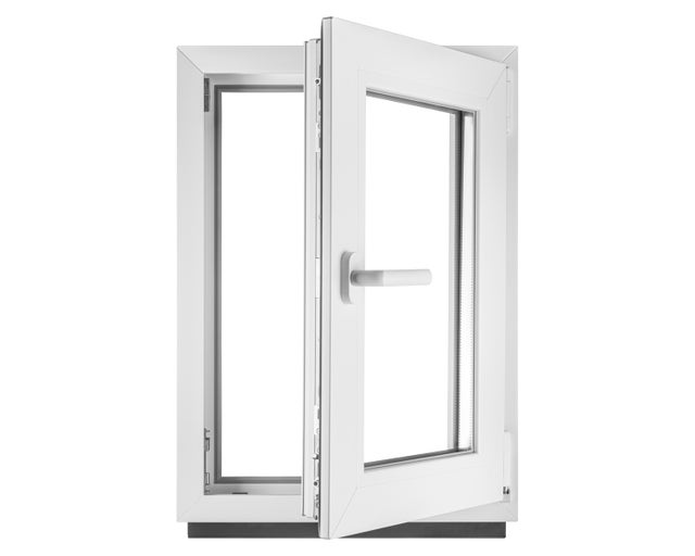‎BauPLAZA - Ventana PVC ANCHO x ALTO 400 x 650 mm 40 x 65 cm Derecha BLANCA Vidrio Transparente - doble cristal OSCILOBATIENTE