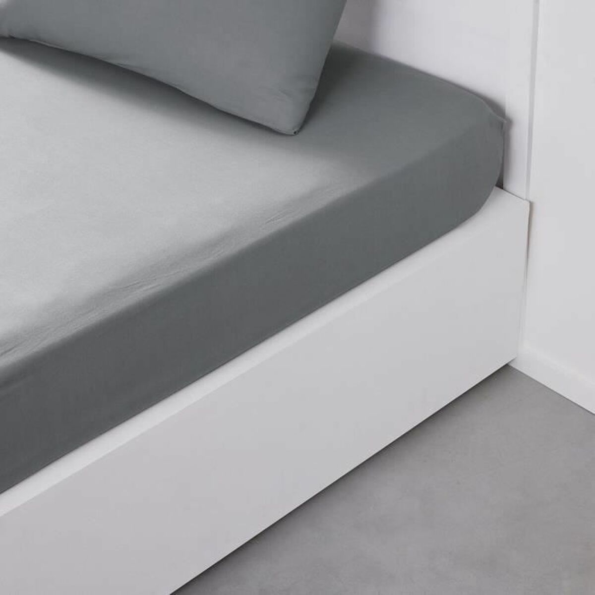 Drap housse TODAY ESSENTIAL Gris 90 x 190 cm - 3