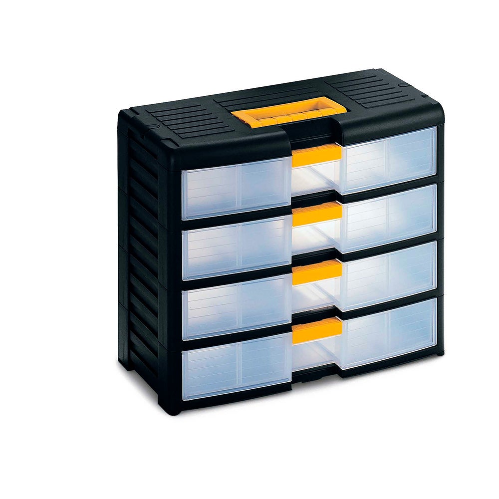 Terry Store-Age 42001 organizzatore per cassetto di scrivania Plastica Nero, Translucent, Giallo - 2