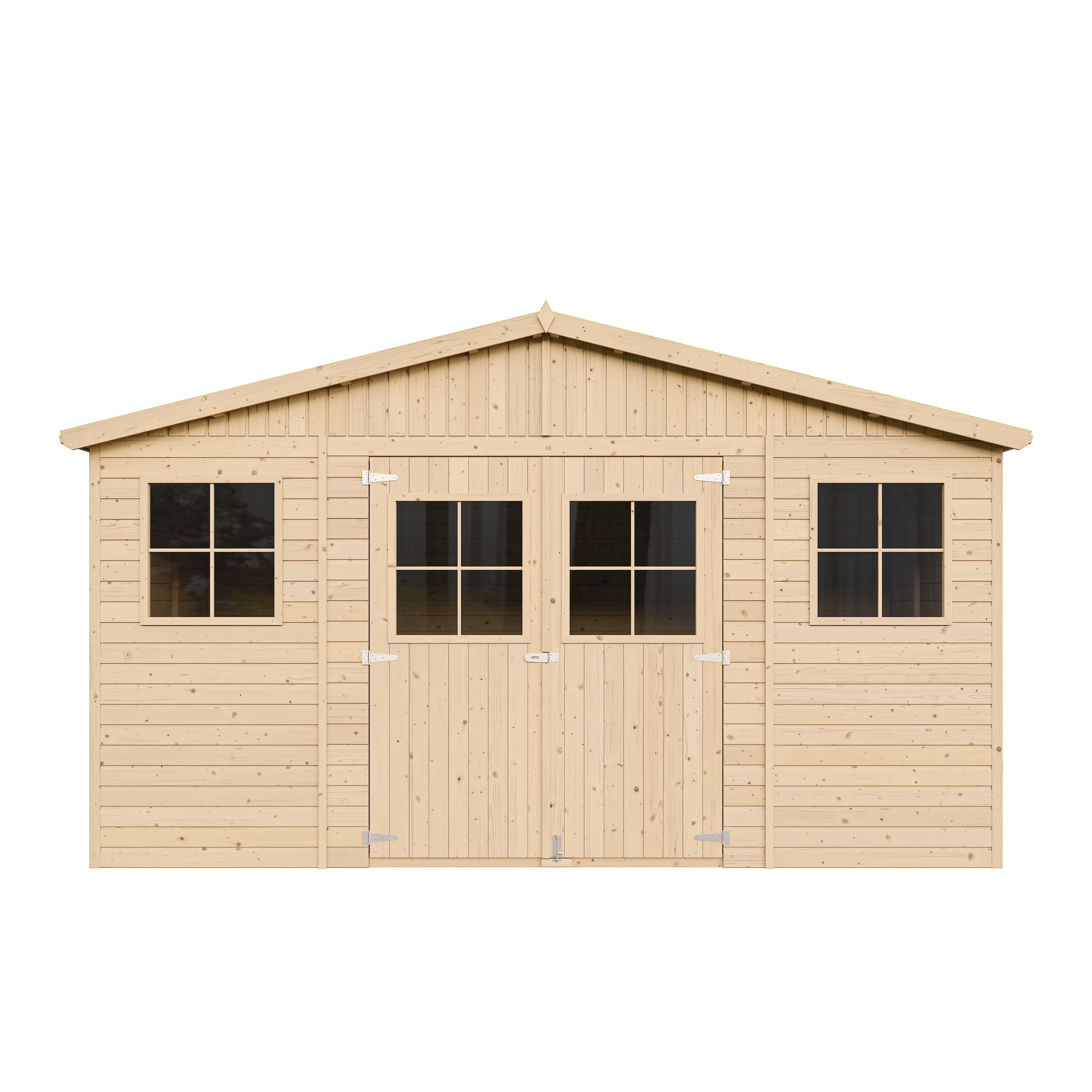 Cobertizo de madera para jardín - H246 x 418 x 318 cm/12m2 Cobertizo de madera natural - Taller de Jardín - TIMBELA M331 - 5