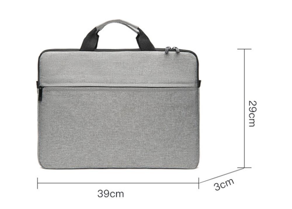 Borsa Per Computer 14 Pollici - Grigia, In Materiale Sintetico, Chiusura A Cordoncino