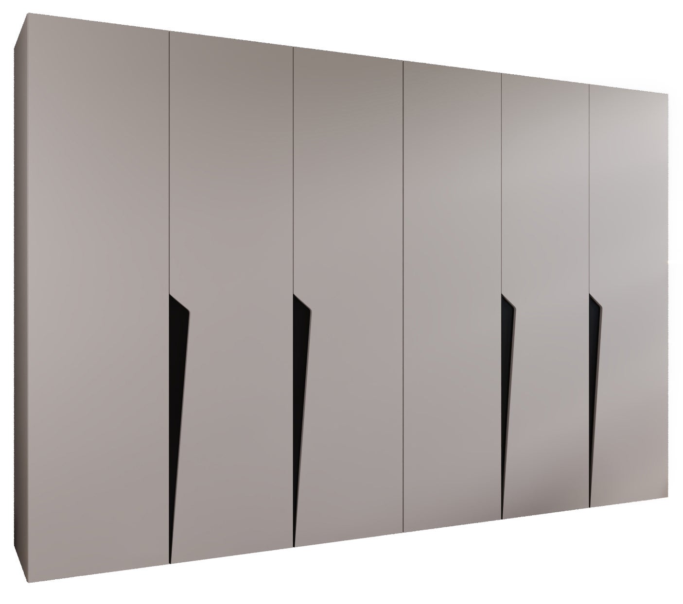 Szafa uchylna otwierana Piano 1 300 (150x2) x 52 x 202 cm kaszmir + u. Czarny Abiks Meble