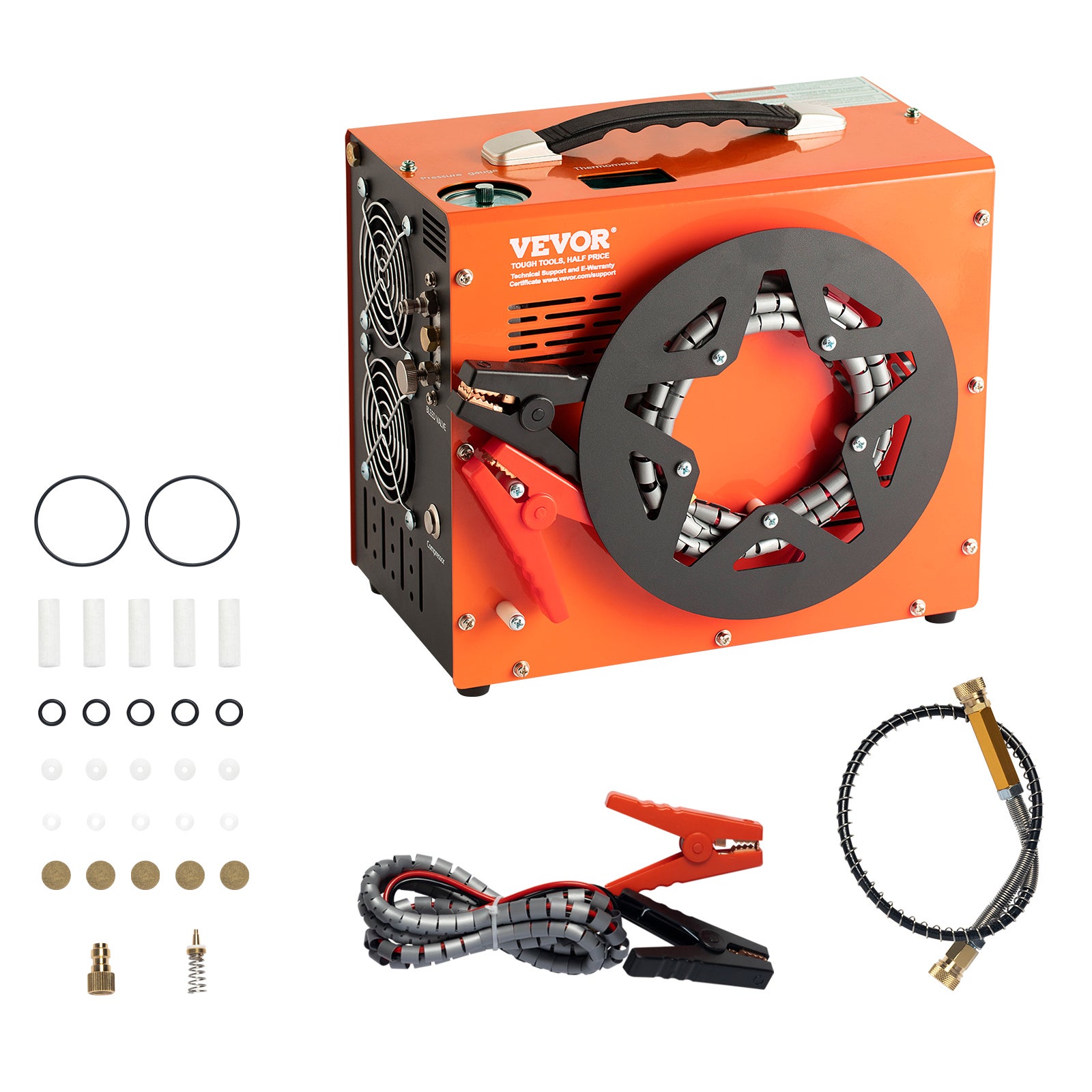 Sprężarka PCP 30Mpa/4500PSI Sprężarka powietrza 1L Przenośna sprężarka PCP DC12V i AC120V Pompa powietrza o cyklu pracy 25 min Przetwornica duże VEVOR