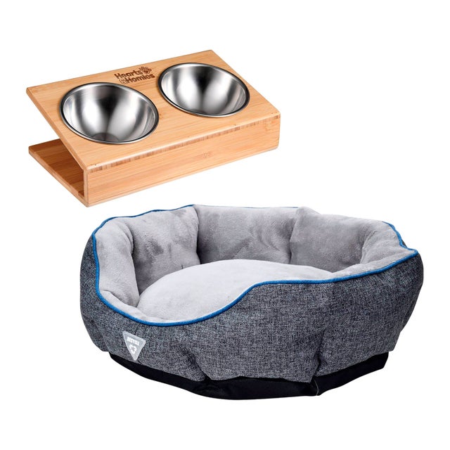 Conjunto de cama cinza + Hearts&Homies Double V Pet Supply