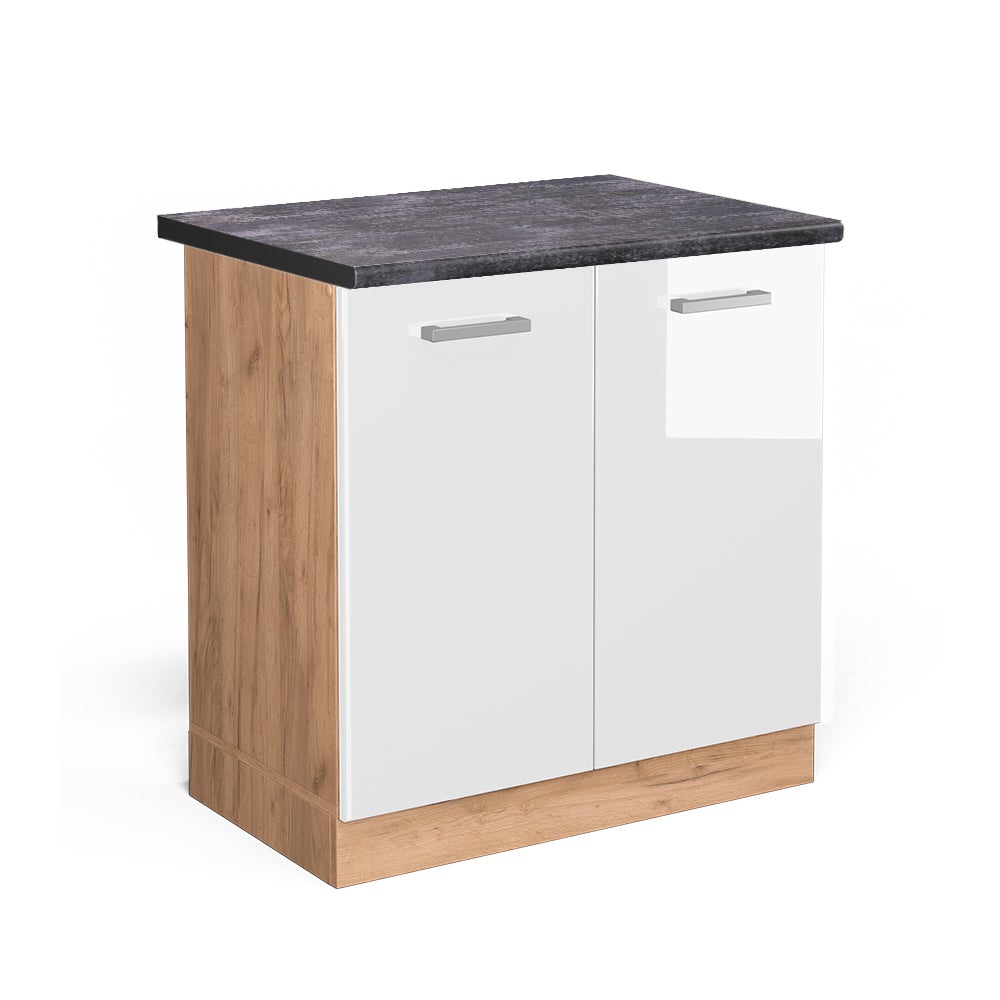 Vicco Szafka pod zlew R-Line, Biały wysoki połysk, 80 cm , BP Antracyt