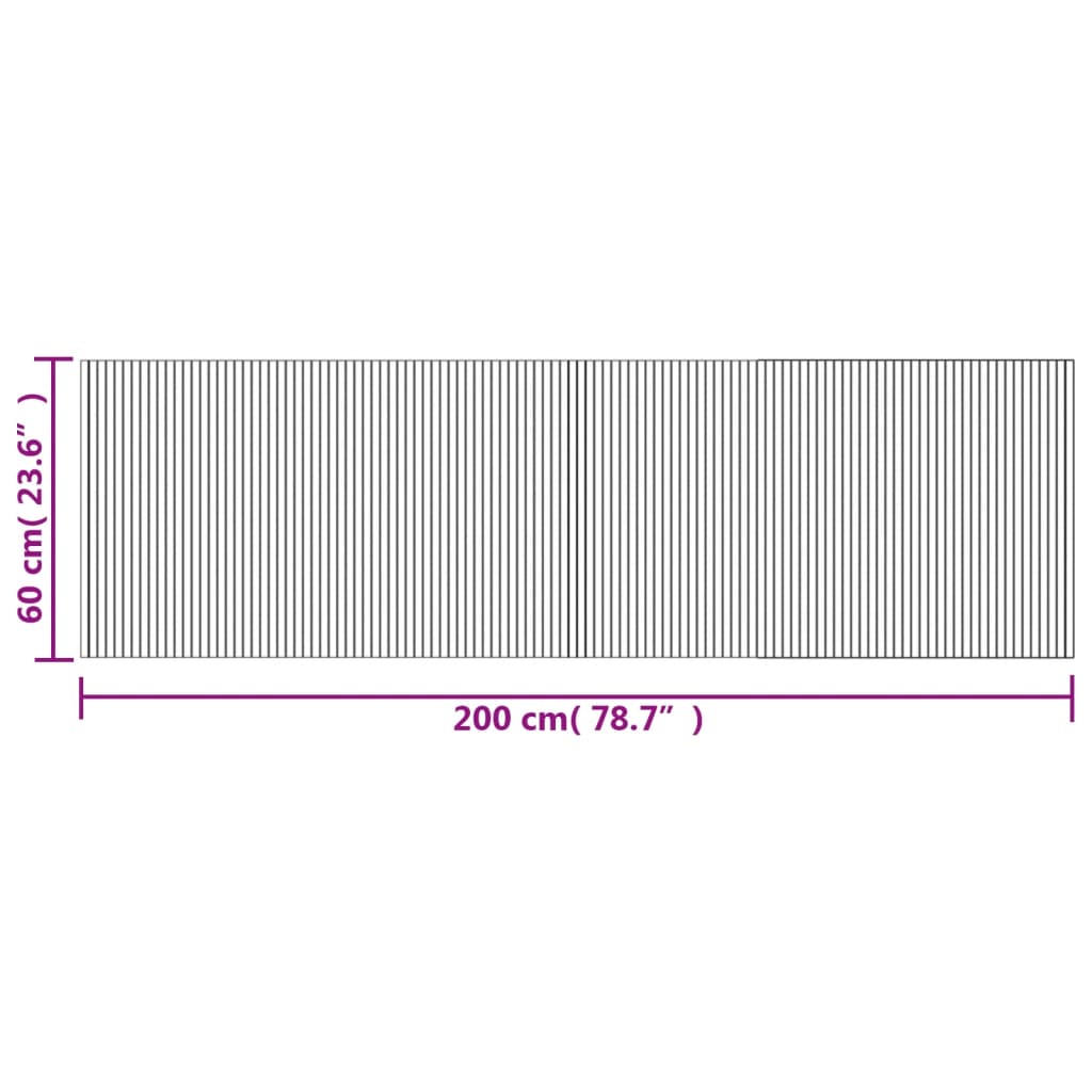Tapis rectangulaire marron 60x200 bambou - 8