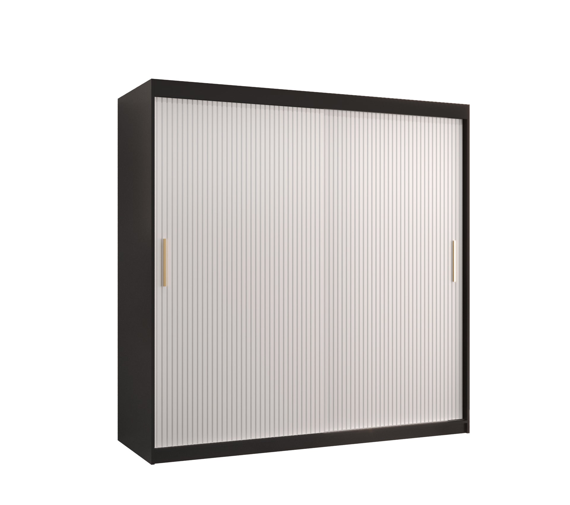 Szafa przesuwna garderoba RIFLO SLIM 1 180 x 62 x 200 cm Czarny + Biały - Abiks Meble