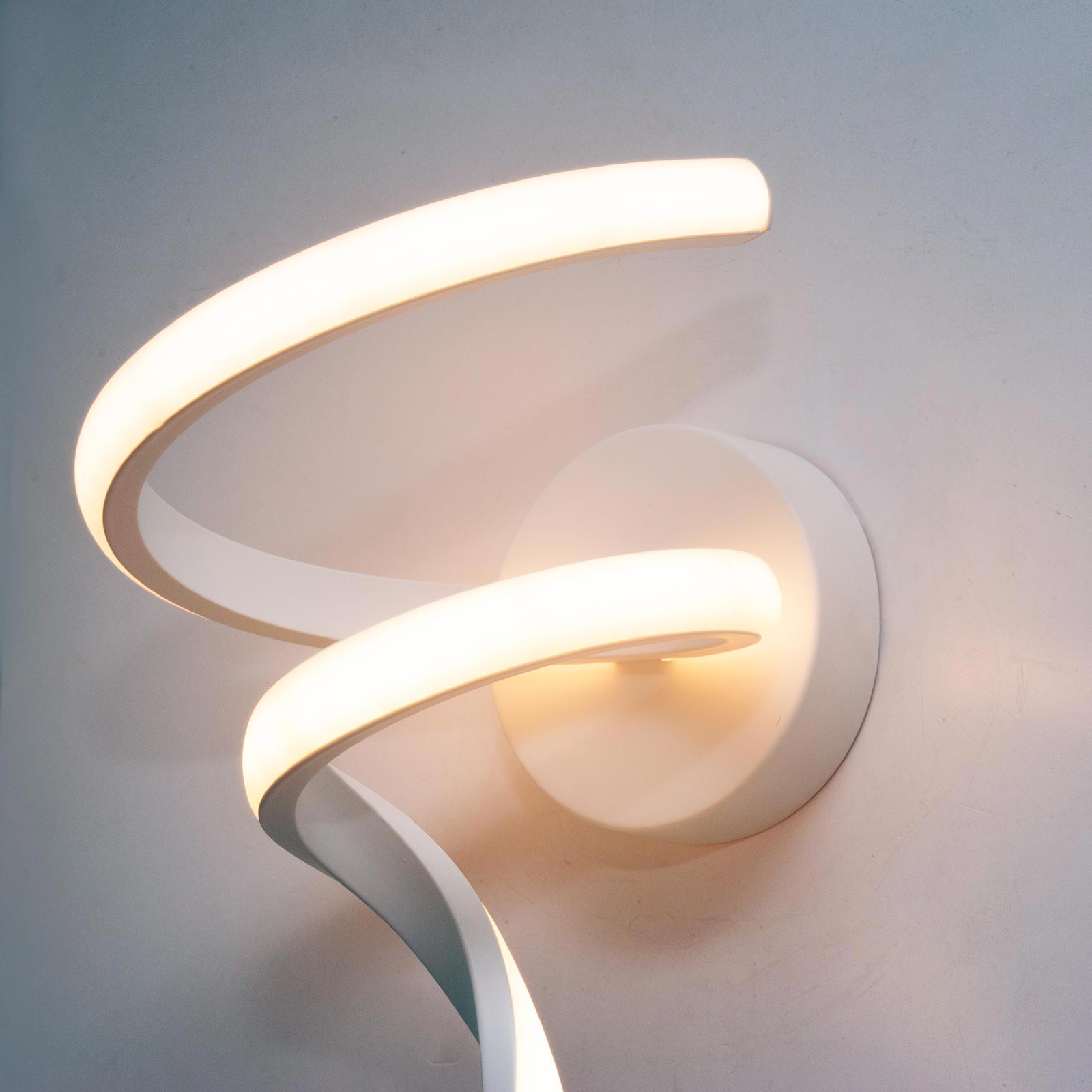 Applique murale LED spirale, fixation murale, ampoule LED 10 W, 3 couleurs de lumière CCT, idéale pour la chambre, la table de chevet ou le salon. - 3