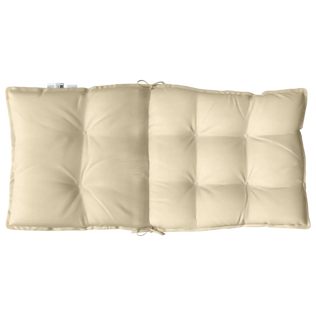 Lot de 4 Coussin d'extérieur | Coussins de chaise à dossier bas beige tissu oxford CFW64366 - 6