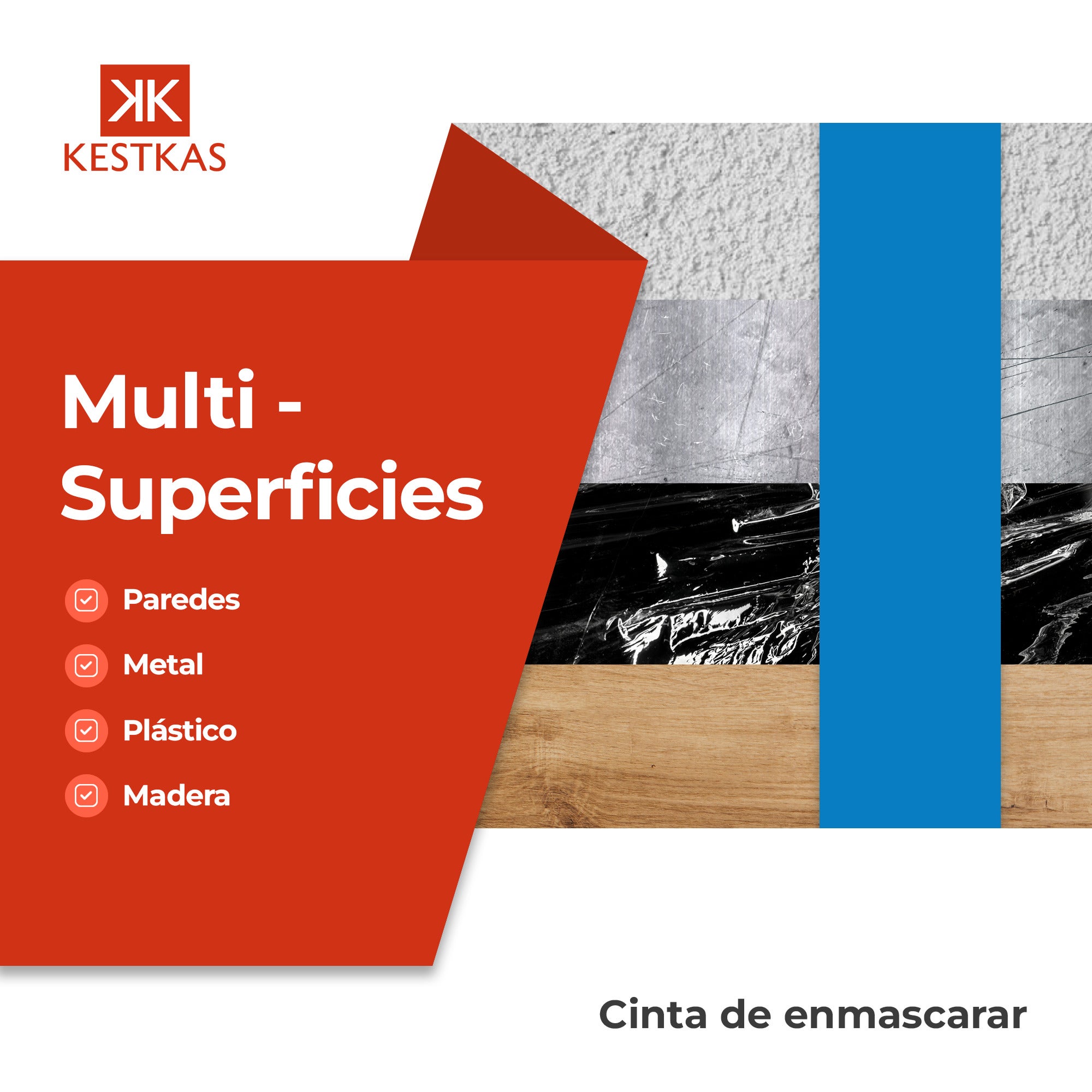 Cinta de Carrocero 25m x 25mm 6 colores KESTKAS - Cinta de Pintor - Cinta para Pintar Removible sin Residuos - 3