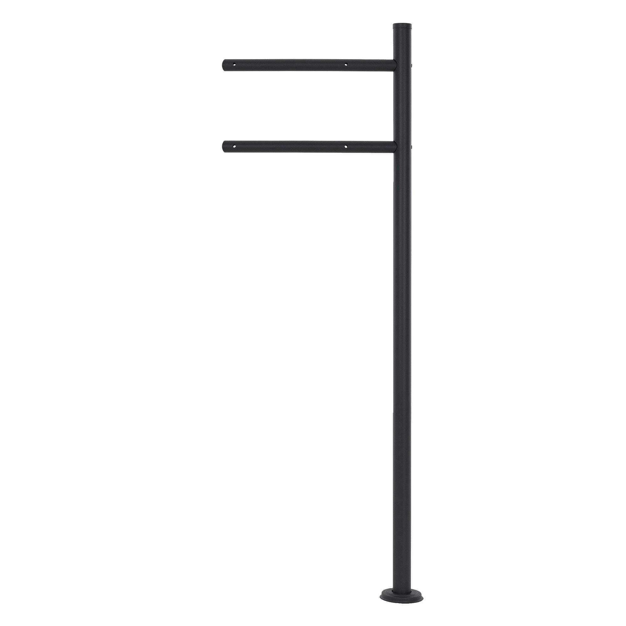 Boîte aux lettre avec plaque acier mailbox sur pied et support anthracite 120 cm - 7