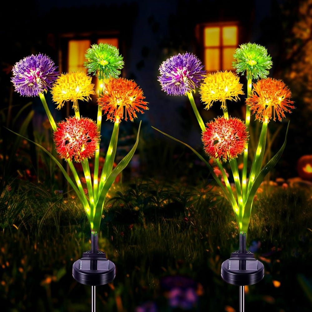 VASTFIRE Confezione da 4 luci solari da giardino, luci colorate per VASTFIRE Confezione da 4 luci solari da giardino, luci colorate per