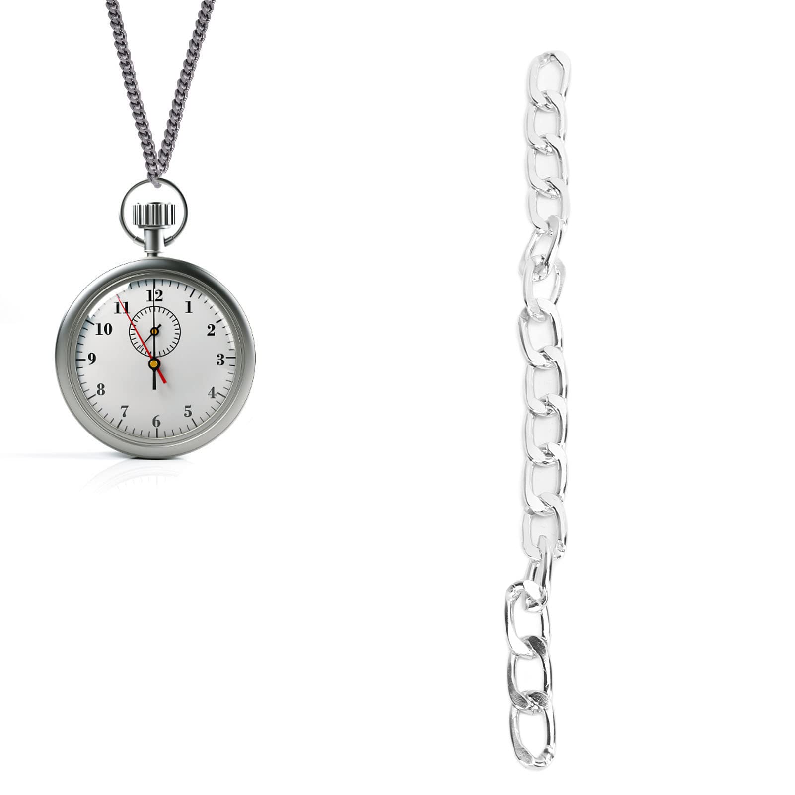 Chaînes en aluminium de 32,8 pieds, style élégant, chaîne artisanale en métal pour bijoux, collier, bracelet (couleur argent N24901) - 3