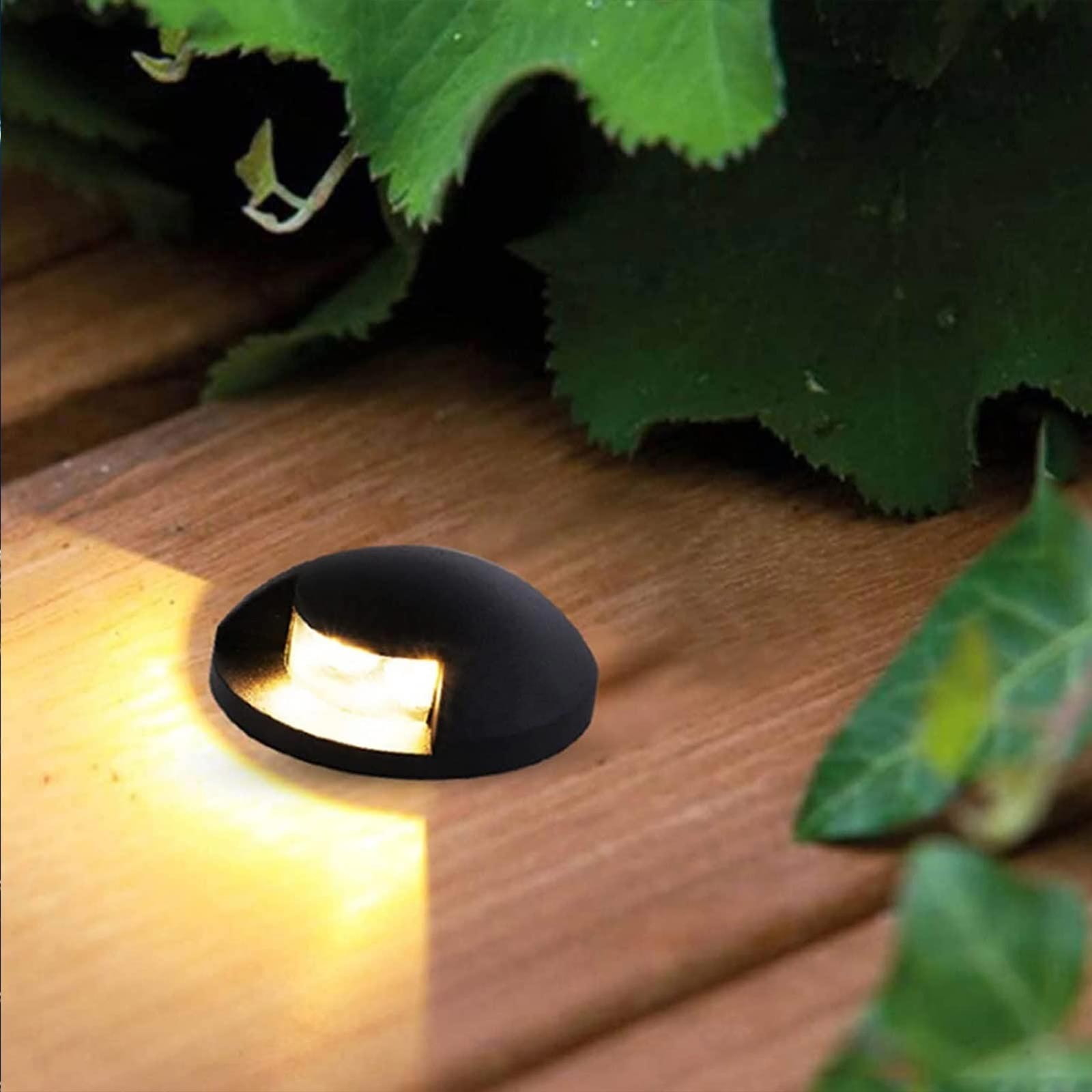 Mini faretto calpestabile nero incasso luce radente IP67 LED 1W singola finestra basso consumo segnapassi giardino viale 230V 4000K - 7