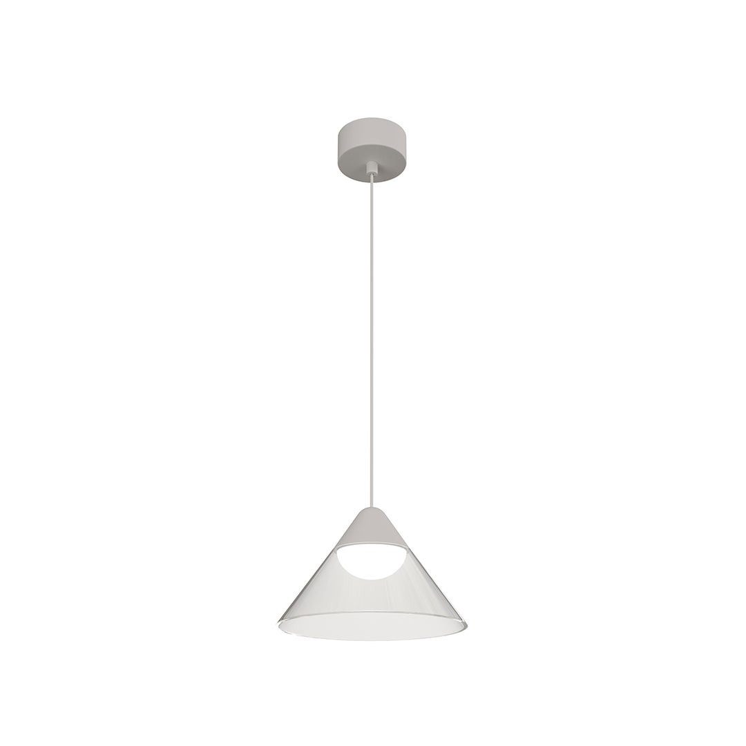 Ark Lampa Wisząca LED do Wnętrz Stożkowa Przezroczysta 6W 2700K Wiązka 90º Białe Wykończenie, Idealna do Nowoczesnych i Komercyjnych Wnętrz